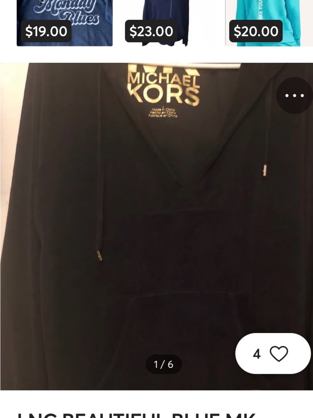 Michael Kors Black Pullover Hoodie with Gold Logo